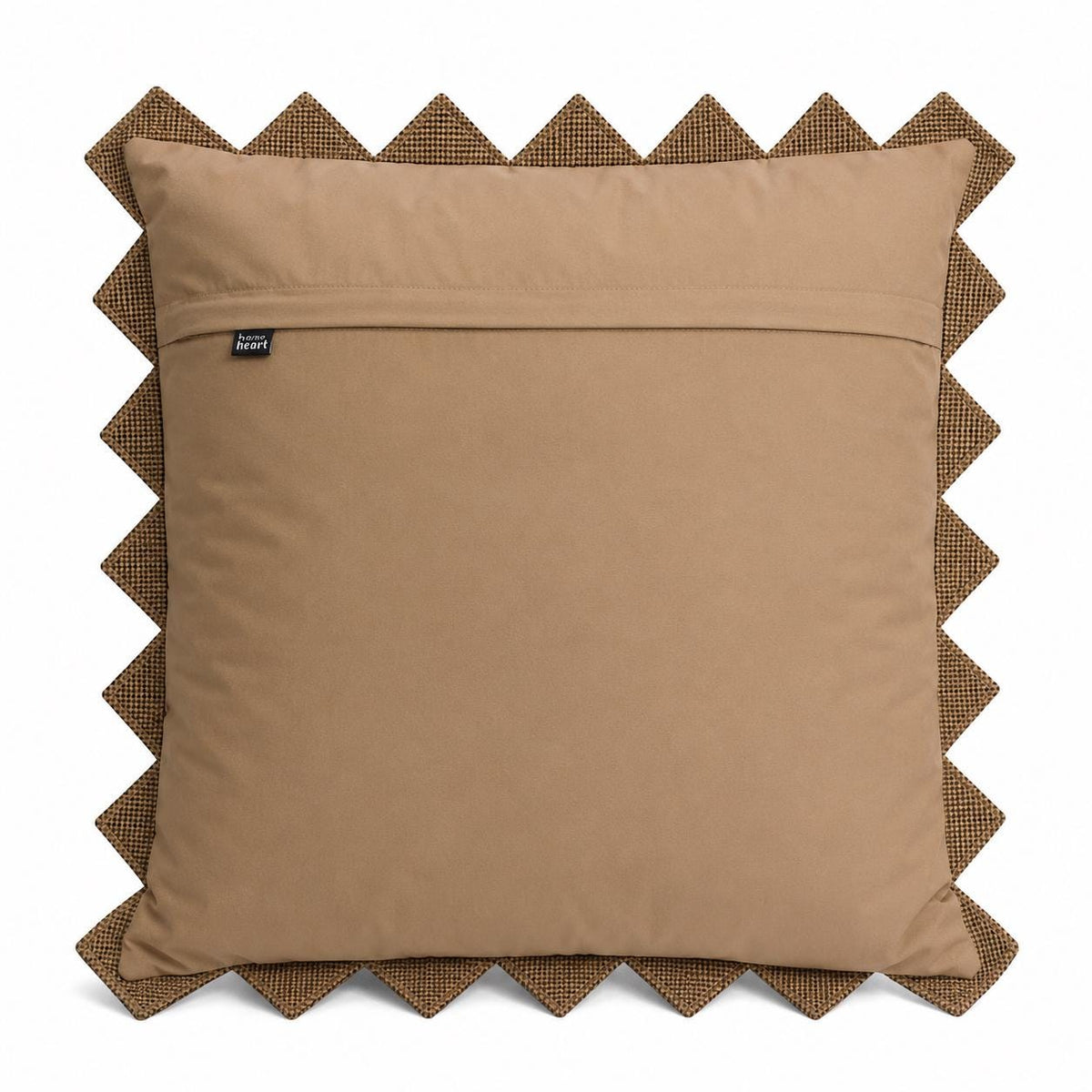 Trip Around The World Zig Zag quilted Patchwork Pillow Cover Primitive Farmhouse Quilt Cushion Sham by HOME HEART BRANDS (Made in India)