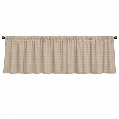Beige Plaid Window Valance 17"x73" , Farmhouse Country Curtain Topper, Rustic Kitchen Window Treatment by HOME HEART BRANDS (Made in India)