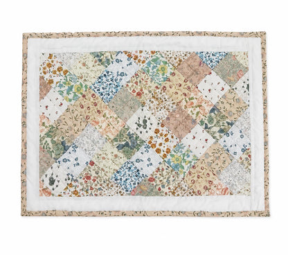 Vintage Calico Floral Quilted Placemats, Patchwork Farmhouse Table Mats, Country Cottage Dining Decor by HOME HEART Brands (Made in India)”