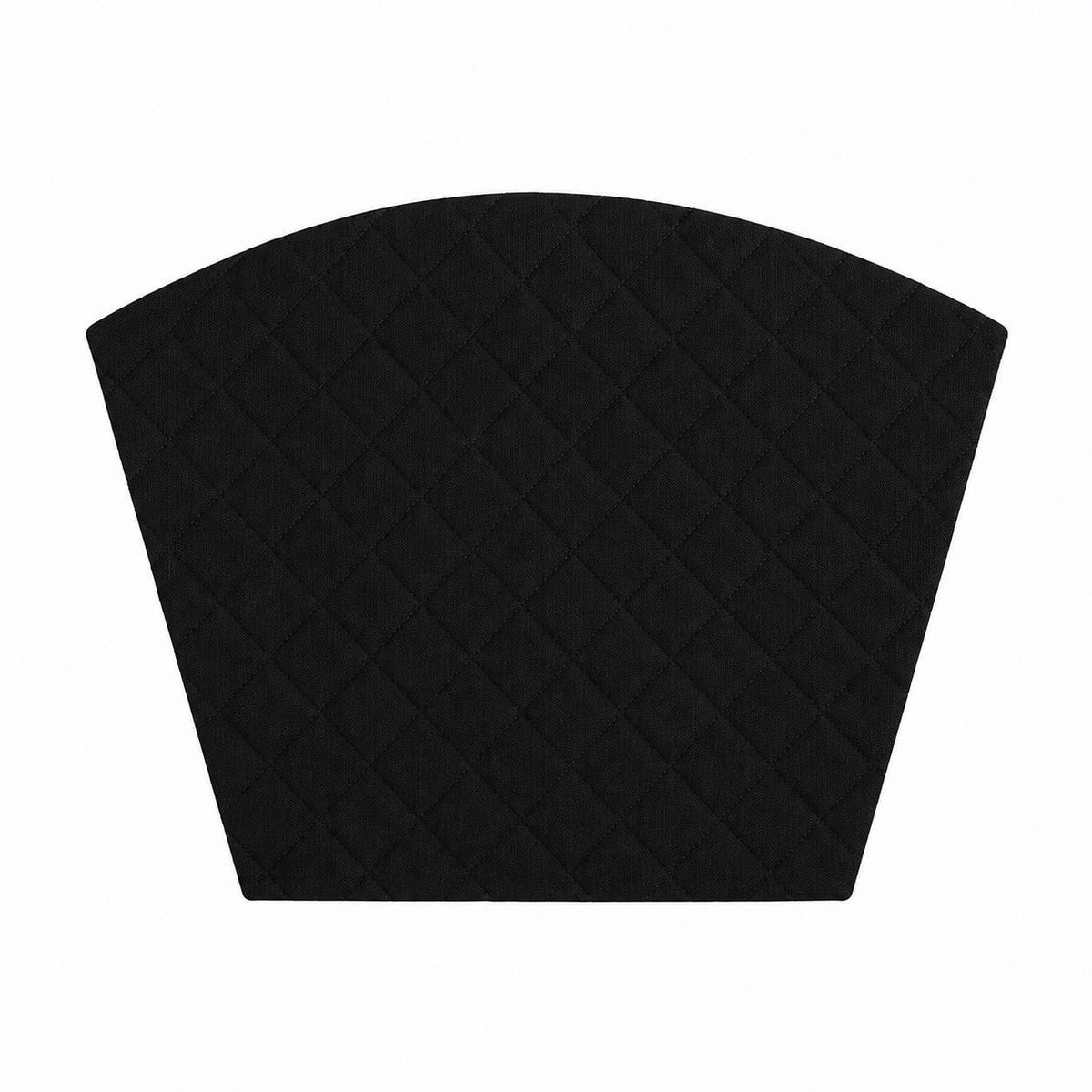 Custom Black Cotton Duck Wedge Placemat Set, 4 Wedge Mats & 1 Round Centerpiece, Diamond Quilted, Thin Lightweight, Made to Order