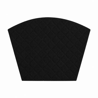 Custom Black Cotton Duck Wedge Placemat Set, 4 Wedge Mats & 1 Round Centerpiece, Diamond Quilted, Thin Lightweight, Made to Order