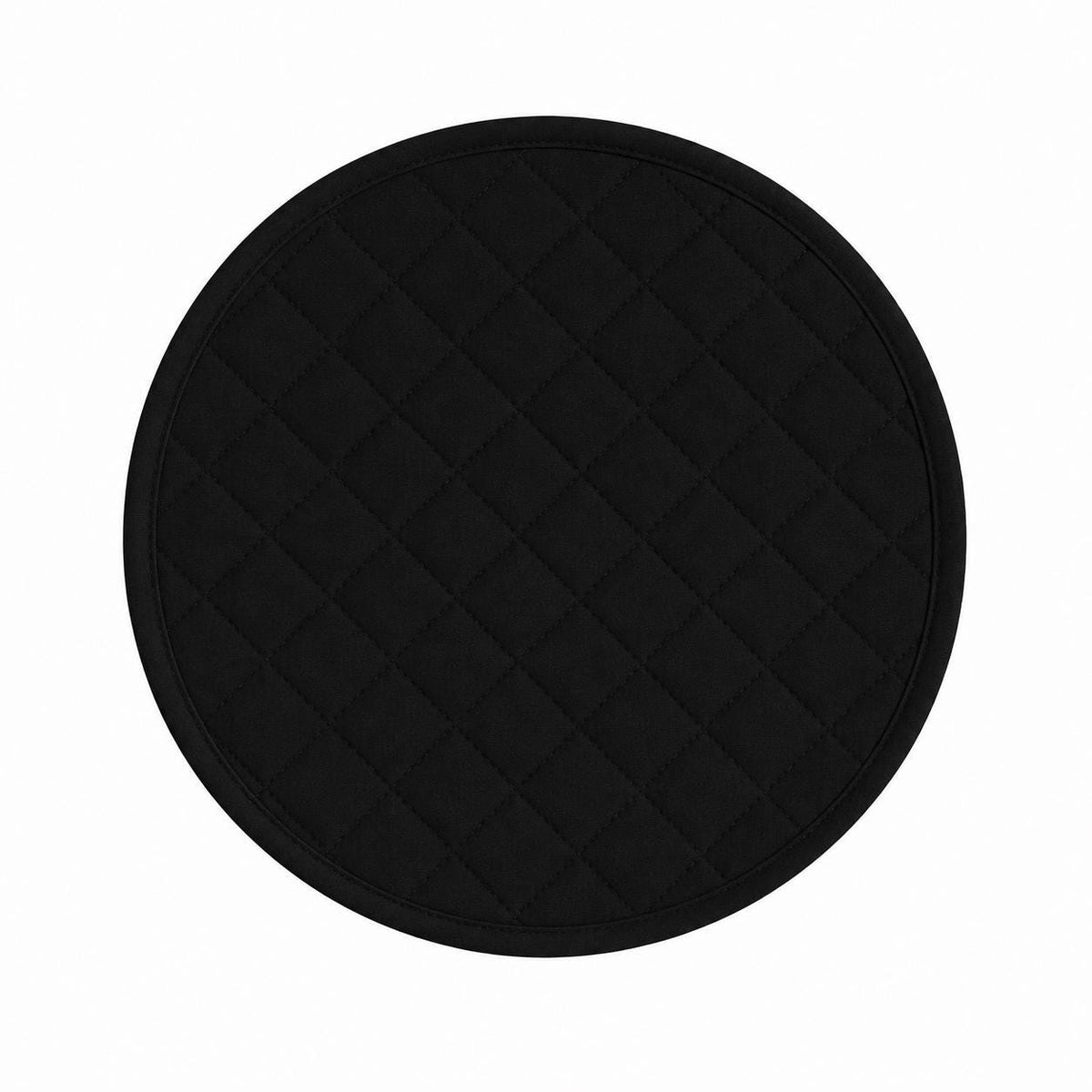 Custom Black Cotton Duck Wedge Placemat Set, 4 Wedge Mats & 1 Round Centerpiece, Diamond Quilted, Thin Lightweight, Made to Order