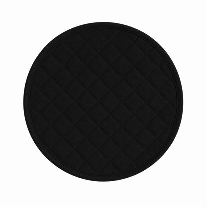 Custom Black Cotton Duck Wedge Placemat Set, 4 Wedge Mats & 1 Round Centerpiece, Diamond Quilted, Thin Lightweight, Made to Order
