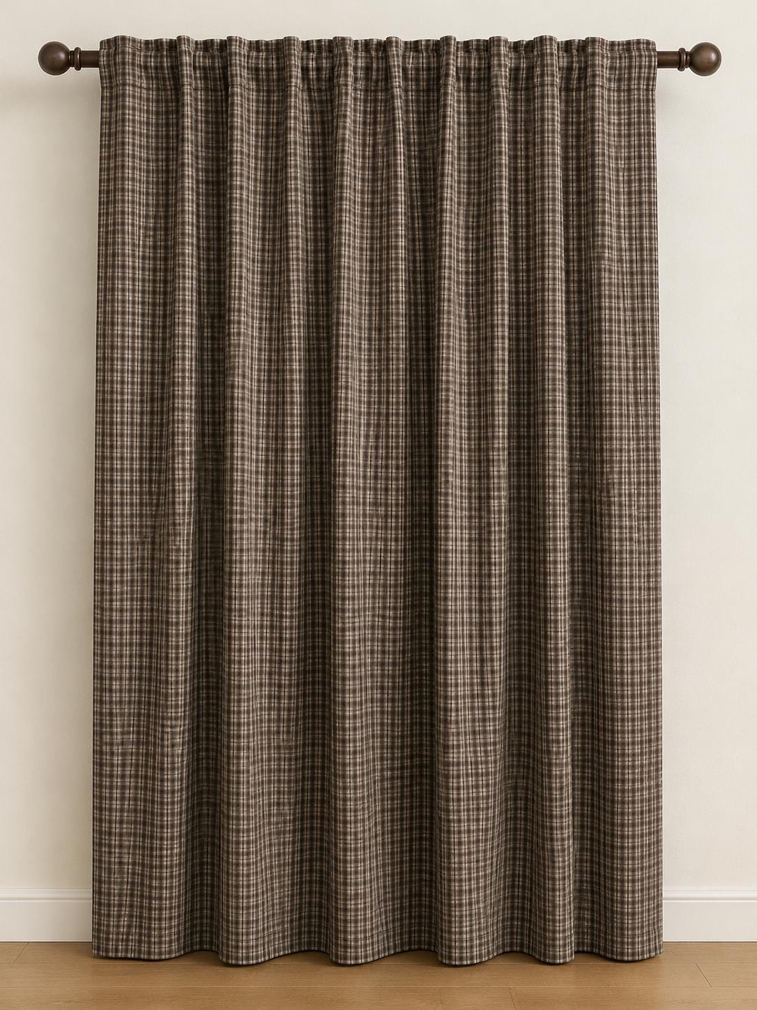 Primitive Plaid Curtain Panel with Khaki Lining Rod Pocket Farmhouse Curtain Country Rustic Window Treatment Heritage Plaid Collection