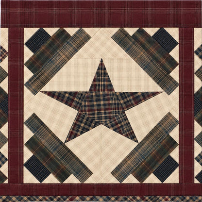 Primitive Cabin Star Window Valance Quilted Rod Pocket Farmhouse Valance Rustic Country Curtain Topper 72"x17" by Home Heart Brands