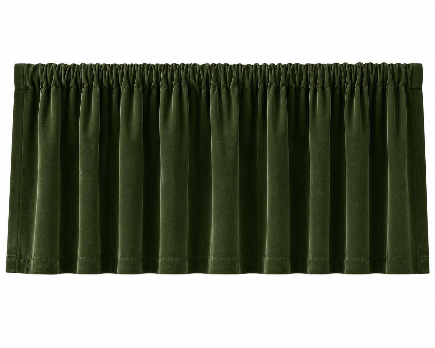 Luxury olive green Velvet Rod Pocket Window Valance Curtain Valance Farmhouse Velvet Kitchen Window Treatment Home Heart Collection
