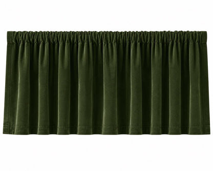 Luxury olive green Velvet Rod Pocket Window Valance Curtain Valance Farmhouse Velvet Kitchen Window Treatment Home Heart Collection