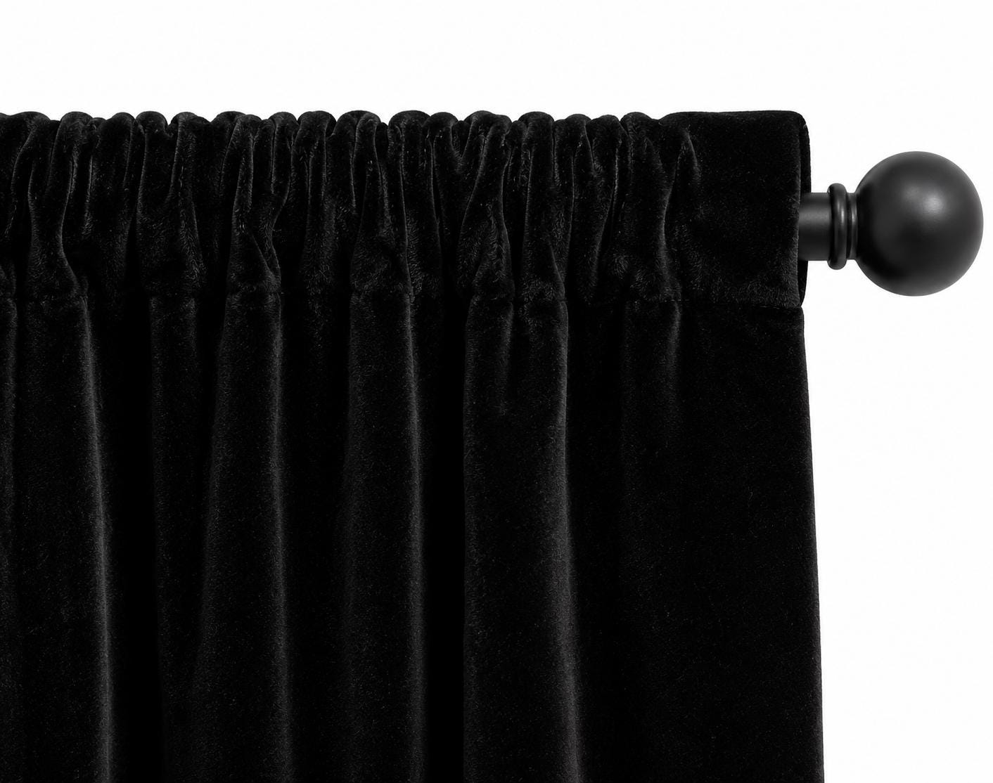 Luxury Black Velvet Rod Pocket Window Valance Curtain Valance Farmhouse Velvet Kitchen Window Treatment Home Heart Collection