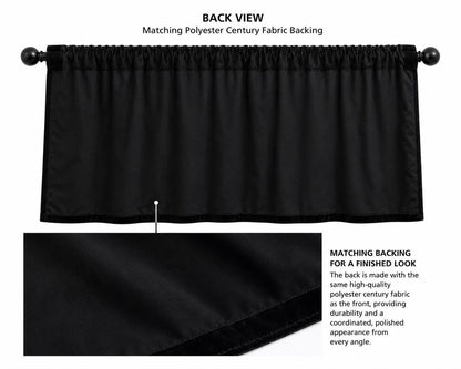 Luxury Black Velvet Rod Pocket Window Valance Curtain Valance Farmhouse Velvet Kitchen Window Treatment Home Heart Collection