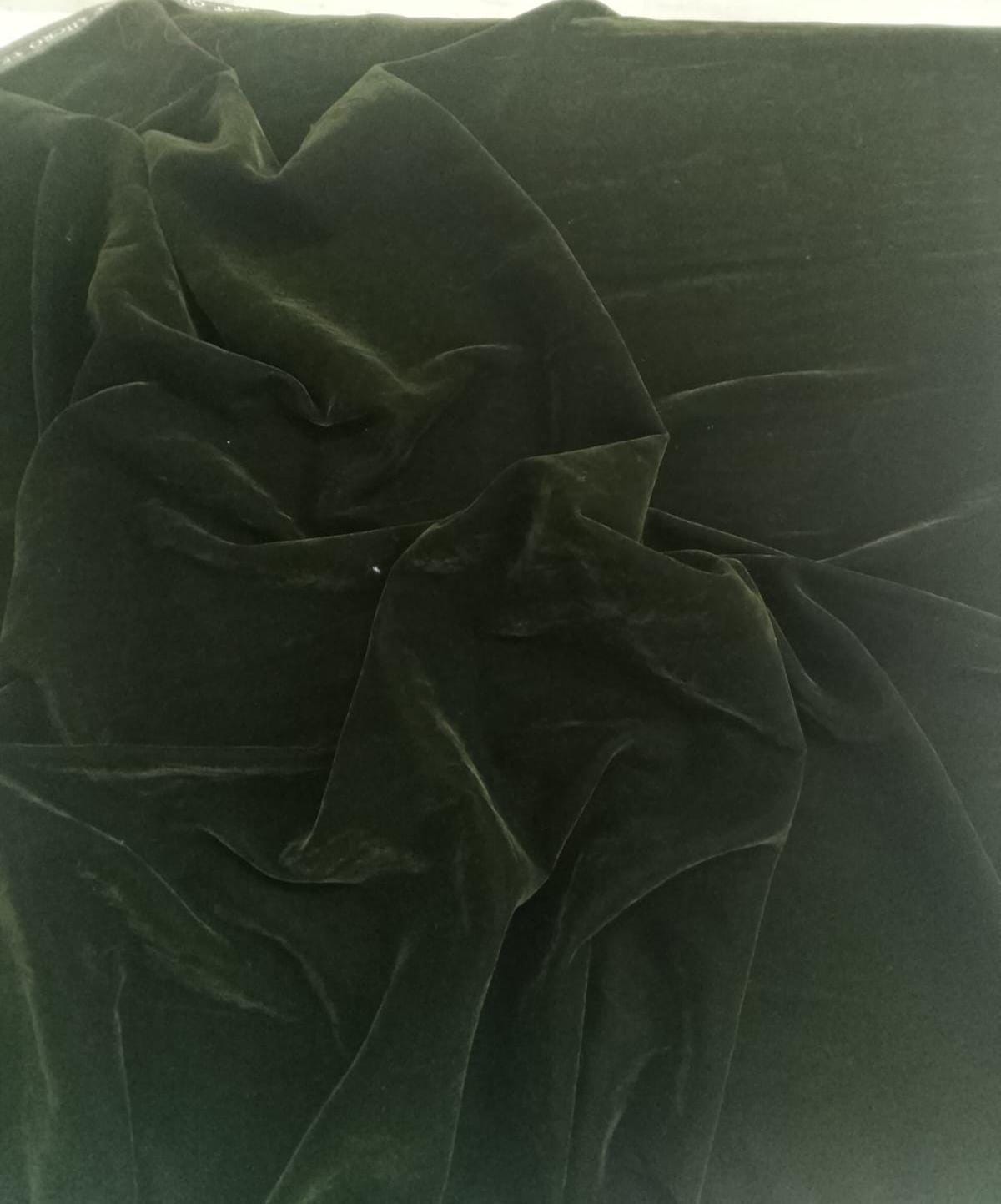 Dark Hunter Deep Forest Green Velvet Fabric 42" wide by HOME HEART Brands Plush Velvet for Upholstery Holiday Decor Tree Skirts & Sewing