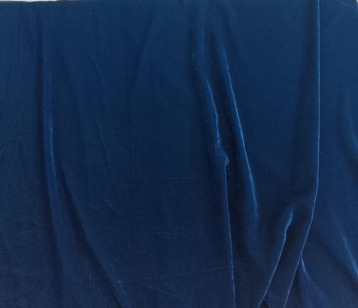 Royal Sapphire Blue Velvet Fabric by the Yard, Luxury Upholstery & Craft Velvet, 42" Wide, by HOME HEART Brands (Made in India)