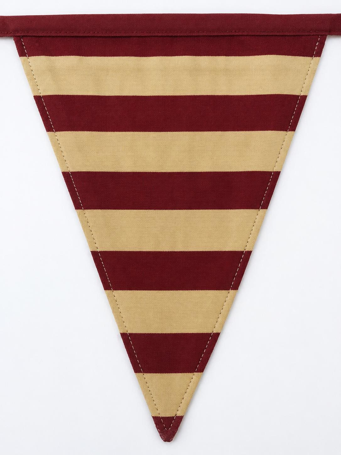 Primitive Americana Bunting Garland | Burgundy, Antique Cream & Navy Blue Patriotic Pennant Banner by HOME HEART Brands (Made in India)