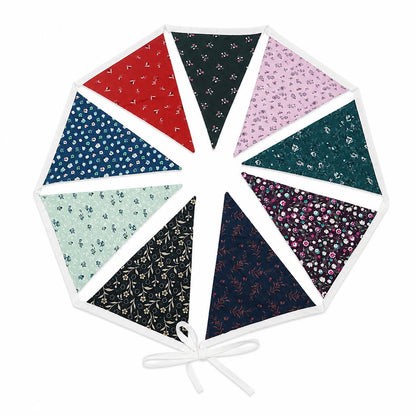 Floral Reversible Bunting Banner | Handmade Pennant Garland | 48", 72" & 96" Lengths | Cottage Decor by HOME HEART Brands (Made in India)