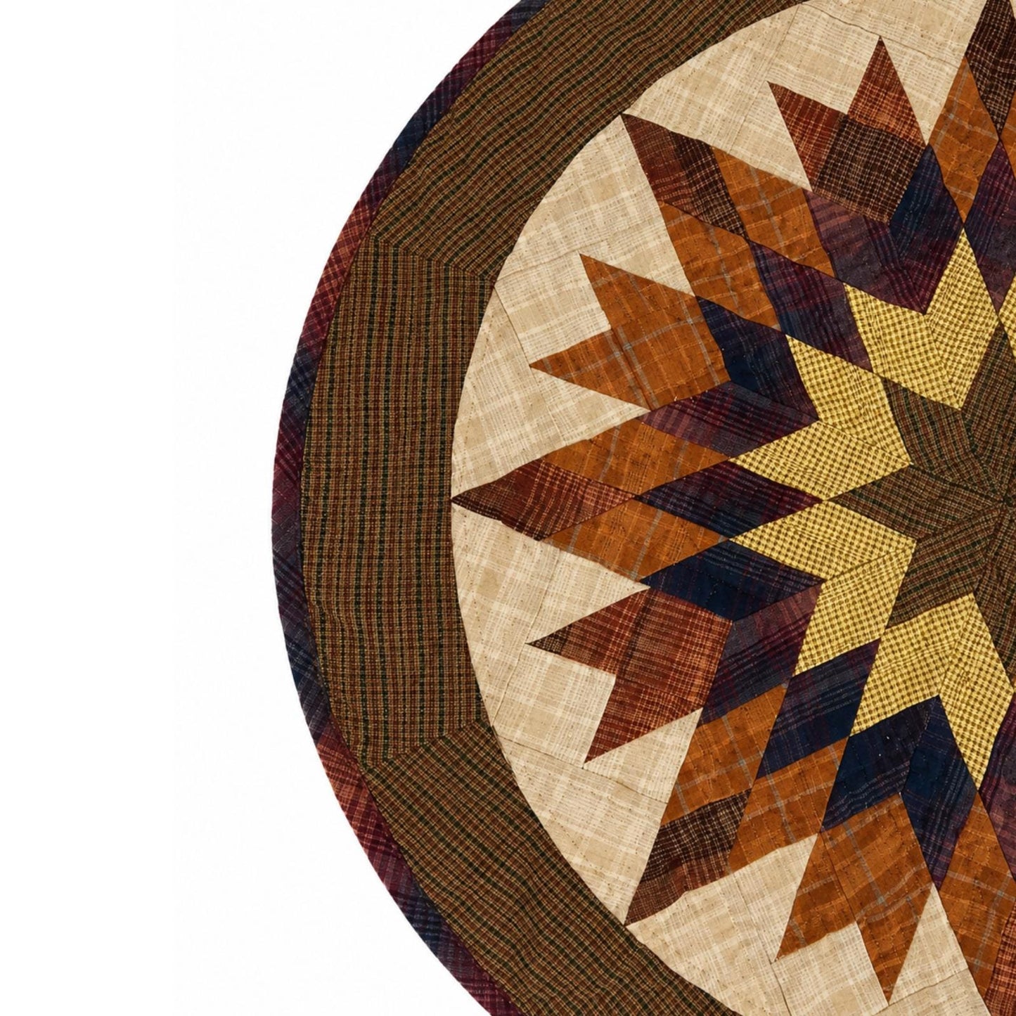 Autumn Leaves Quilted Table Topper Fall Centerpiece Mat, Handmade Patchwork Thanksgiving Table Decor by Home Heart brands (Made in India)