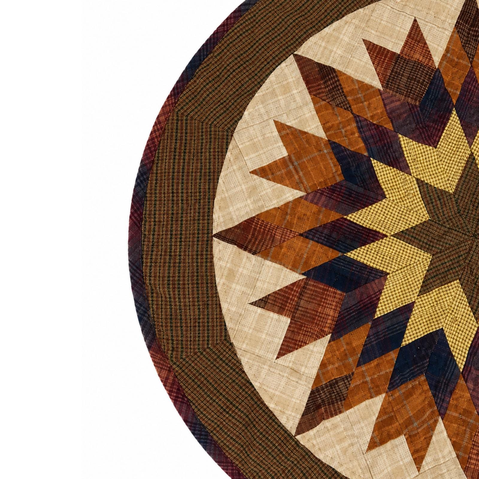 Autumn Leaves Quilted Table Topper Fall Centerpiece Mat, Handmade Patchwork Thanksgiving Table Decor by Home Heart brands (Made in India)