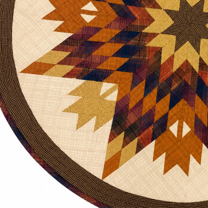 Autumn Leaves Quilted Table Topper Fall Centerpiece Mat, Handmade Patchwork Thanksgiving Table Decor by Home Heart brands (Made in India)