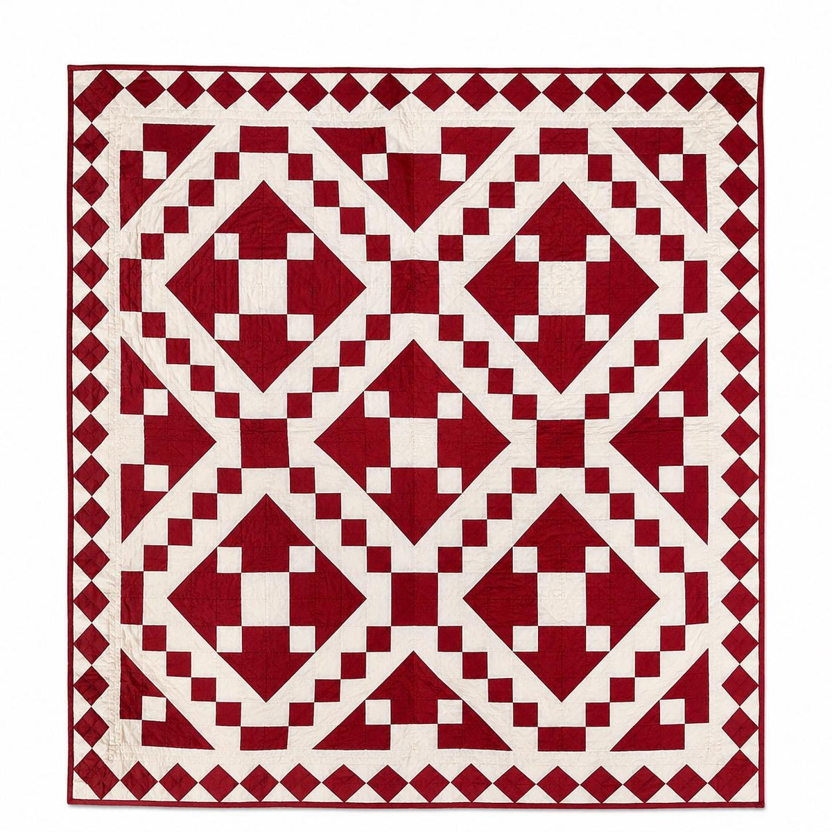 Diamond Chain Quilt Wall Hanging | Handmade Cotton Patchwork | Farmhouse Wall Decor | Baby Quilt | Throw Blanket by HOME HEART Brands