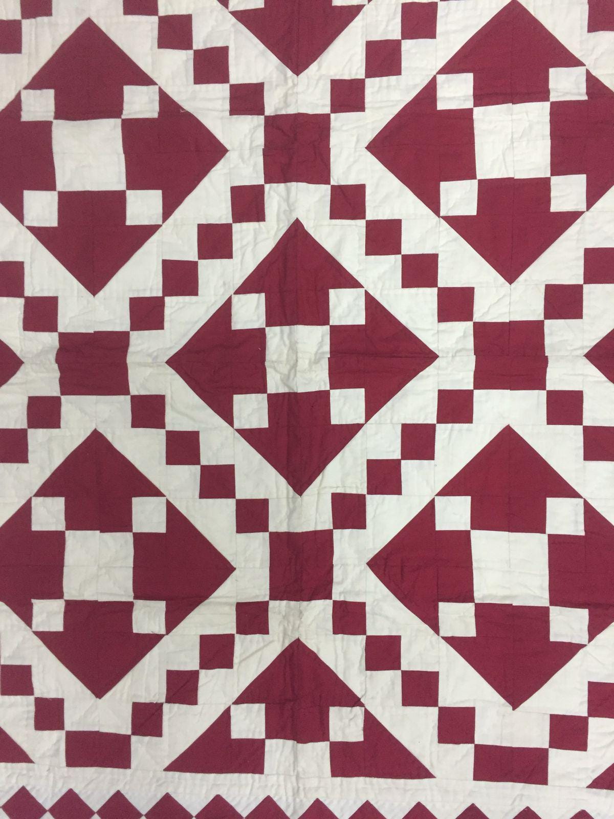 Diamond Chain Quilt Wall Hanging | Handmade Cotton Patchwork | Farmhouse Wall Decor | Baby Quilt | Throw Blanket by HOME HEART Brands