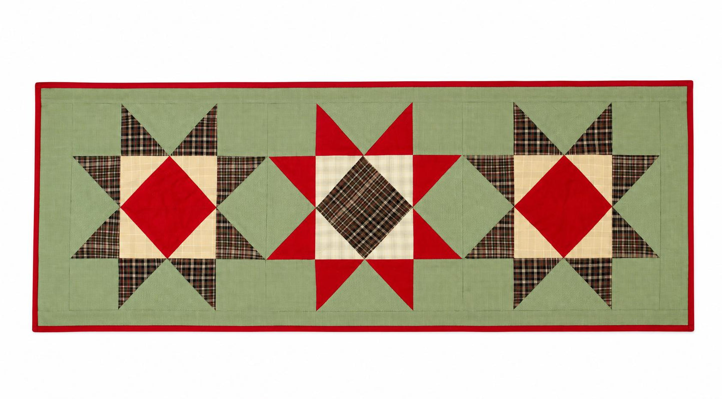 Flat Hand Quilted Table Runners & Toppers | Rising Country Star Plaid Collection | HOME HEART Brands | Made in India