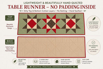 Flat Hand Quilted Table Runners & Toppers | Rising Country Star Plaid Collection | HOME HEART Brands | Made in India