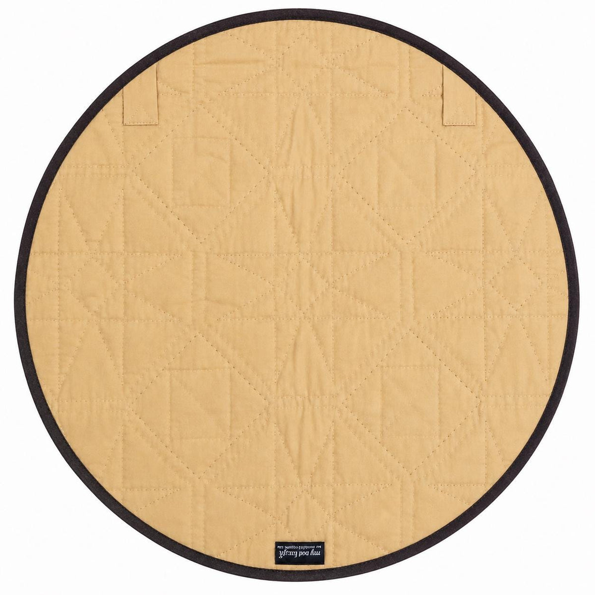 Primitive Patchwork Star Quilted Round Table Topper, Tree Mat, Wall Hanging, Farmhouse Geometric Decor by Home Heart Brands (Made in India)
