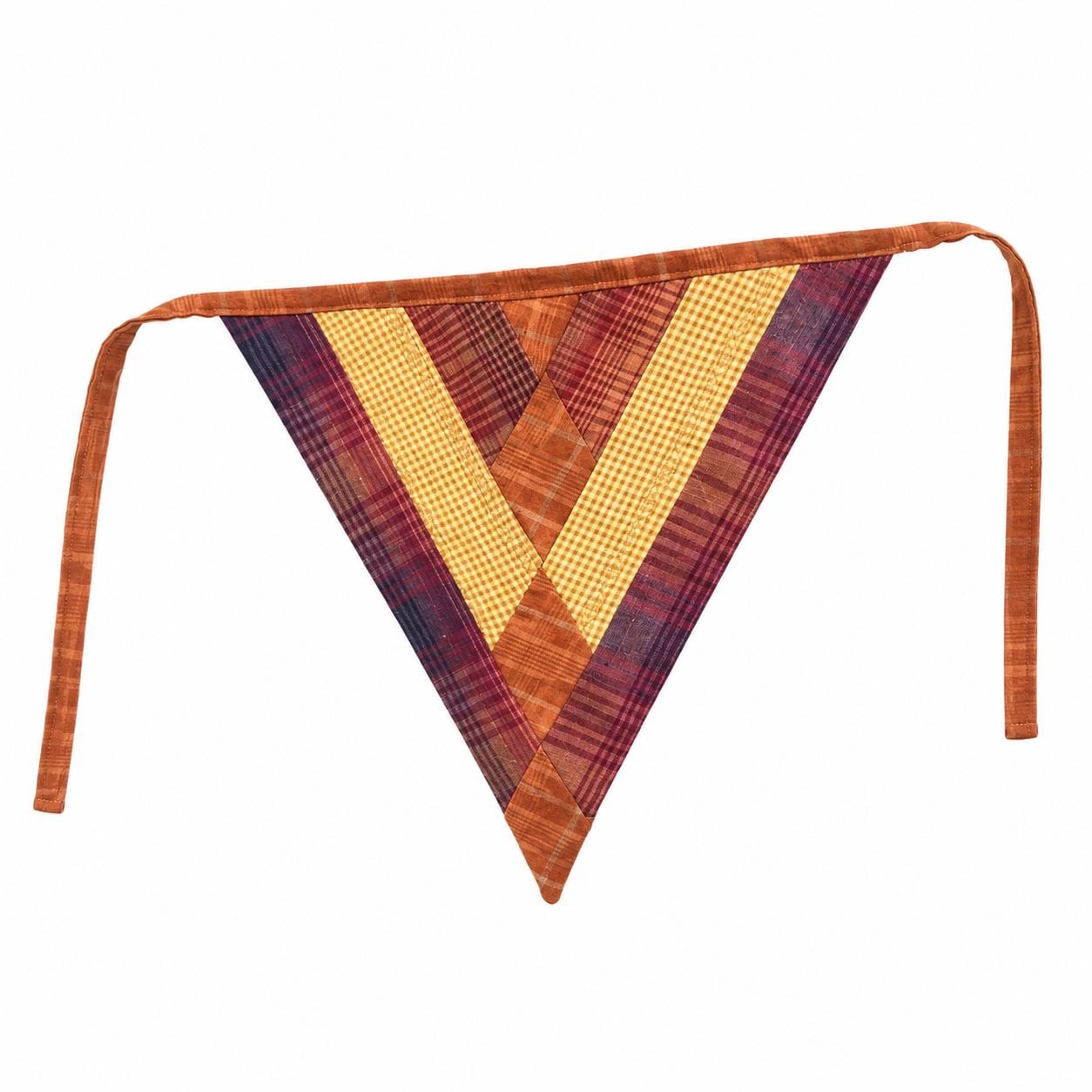 Primitive Autumn Patchwork Bunting Garland, Farmhouse Fall Pennant Banner, Rustic Thanksgiving Decor by HOME HEART Brands (Made in India)
