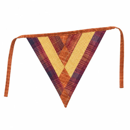 Primitive Autumn Patchwork Bunting Garland, Farmhouse Fall Pennant Banner, Rustic Thanksgiving Decor by HOME HEART Brands (Made in India)