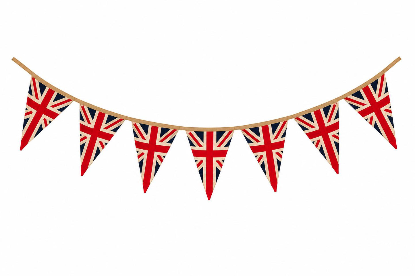 Primitive Union Jack Bunting Garland, British Patriotic Pennant Banner, Farmhouse Party Handmade by HOME HEART Brands (Made in India)