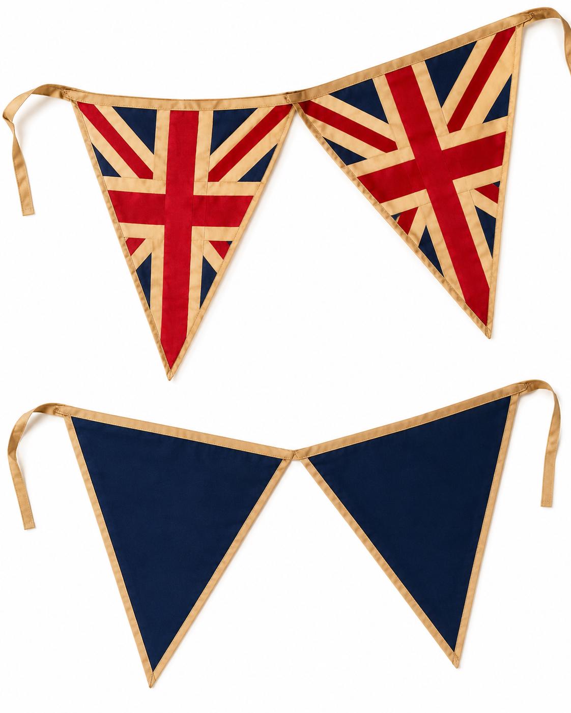 Primitive Union Jack Bunting Garland, British Patriotic Pennant Banner, Farmhouse Party Handmade by HOME HEART Brands (Made in India)