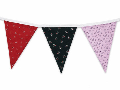 Floral Reversible Bunting Banner | Handmade Pennant Garland | 48", 72" & 96" Lengths | Cottage Decor by HOME HEART Brands (Made in India)
