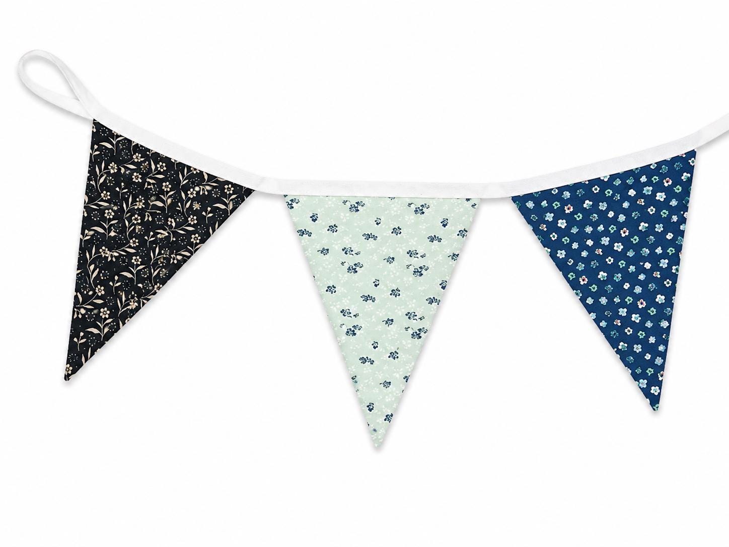 Floral Reversible Bunting Banner | Handmade Pennant Garland | 48", 72" & 96" Lengths | Cottage Decor by HOME HEART Brands (Made in India)