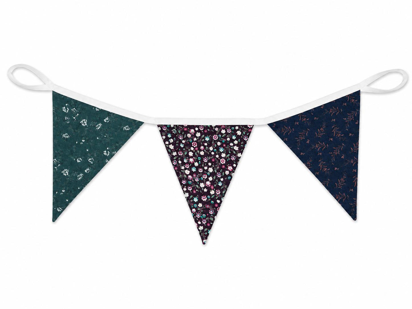 Floral Reversible Bunting Banner | Handmade Pennant Garland | 48", 72" & 96" Lengths | Cottage Decor by HOME HEART Brands (Made in India)