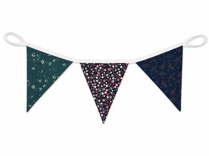 Floral Reversible Bunting Banner | Handmade Pennant Garland | 48", 72" & 96" Lengths | Cottage Decor by HOME HEART Brands (Made in India)