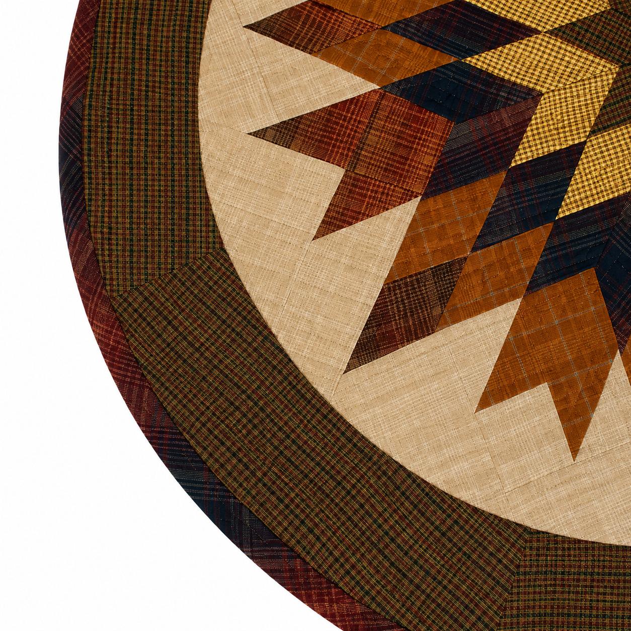 Autumn Leaves Quilted Table Topper Fall Centerpiece Mat, Handmade Patchwork Thanksgiving Table Decor by Home Heart brands (Made in India)
