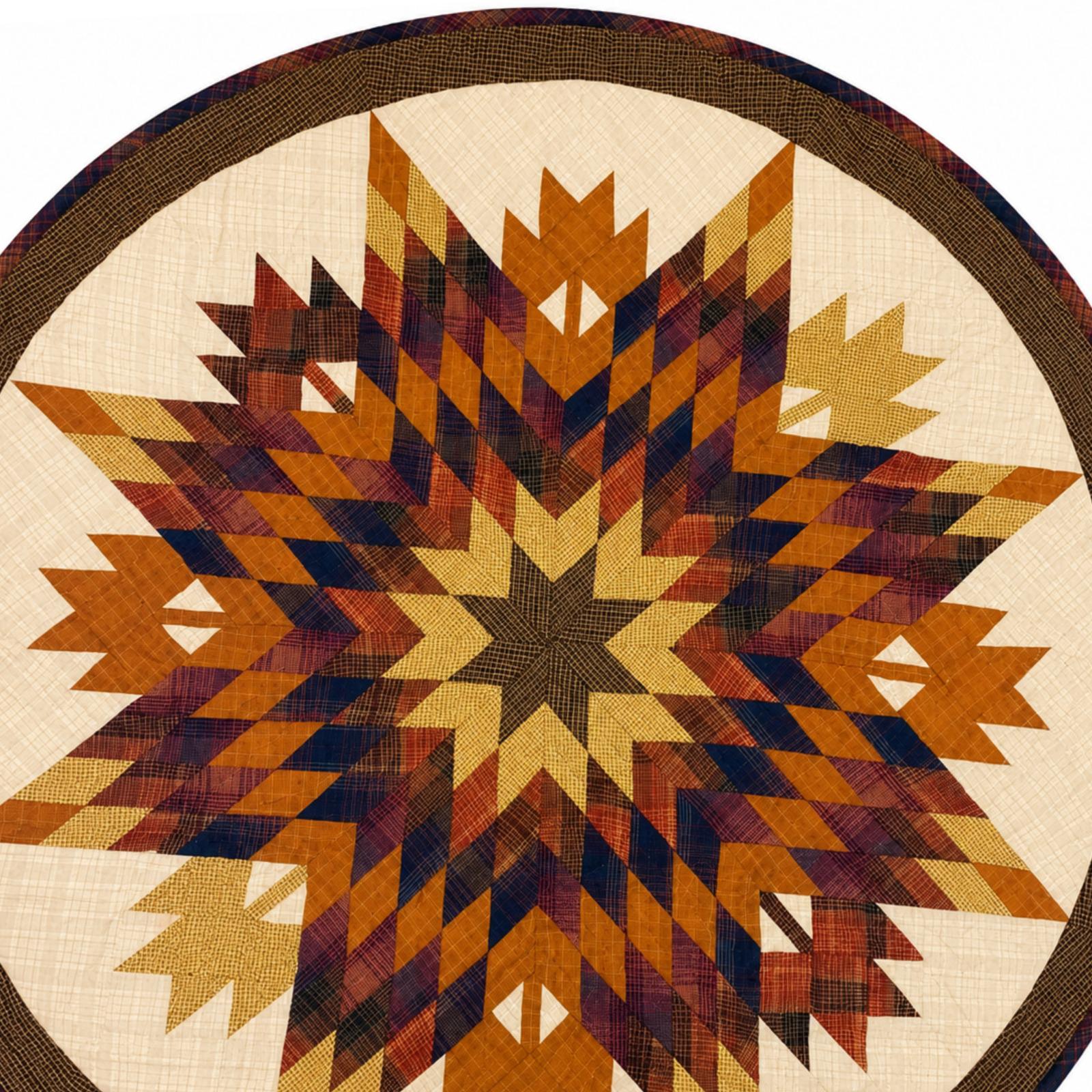 Autumn Leaves Quilted Table Topper Fall Centerpiece Mat, Handmade Patchwork Thanksgiving Table Decor by Home Heart brands (Made in India)
