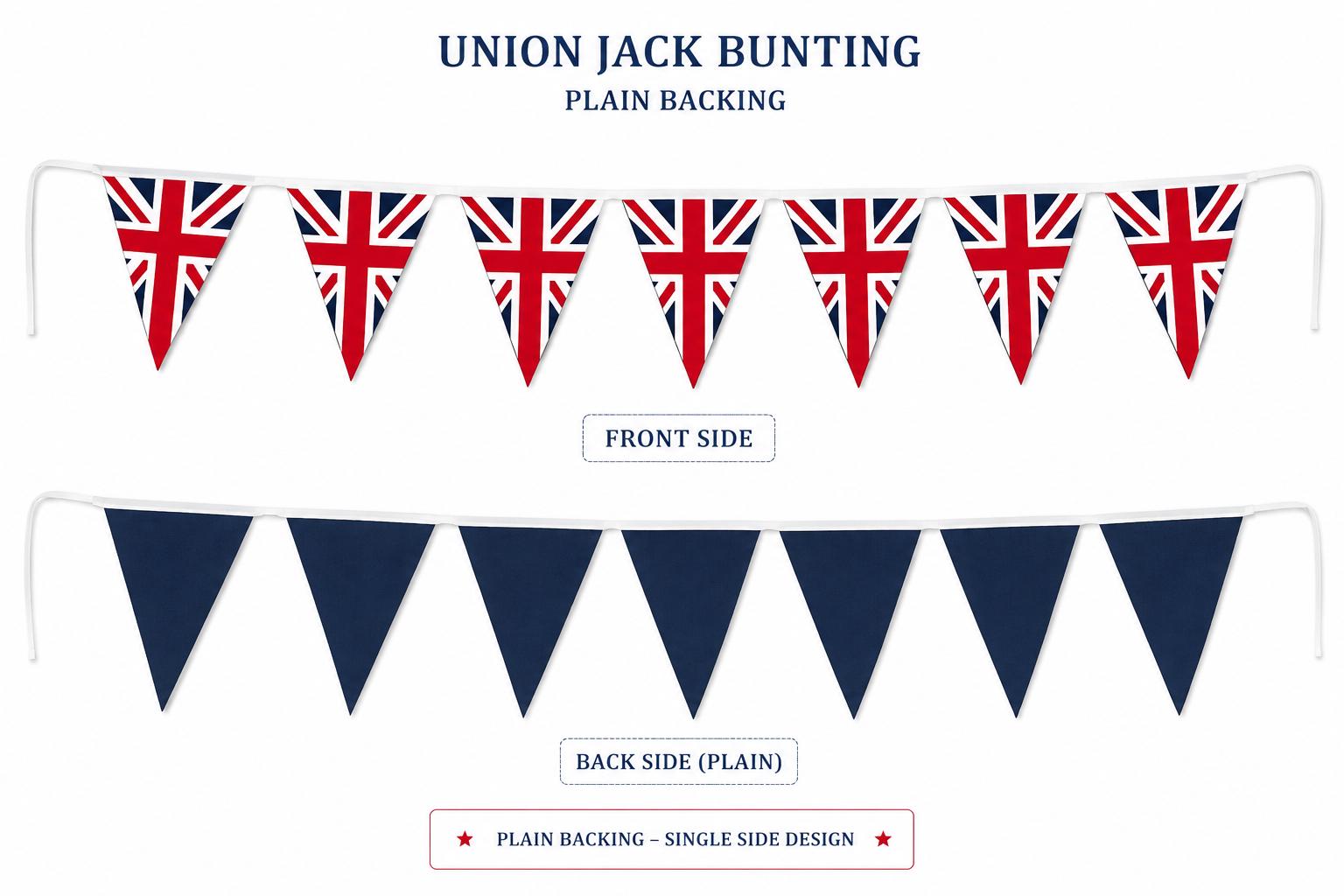 Primitive Union Jack Bunting Garland, British Flag Fabric Pennant Banner, Handmade decor Cotton Bunting by HOME HEART Brands (Made in India)