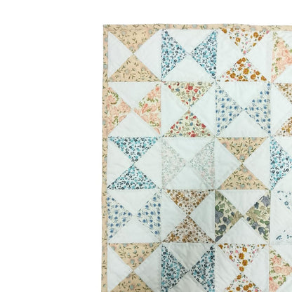 English Garden Pinwheel Heirloom Baby Quilt Handmade 100% Cotton Floral Patchwork Crib Quilt Fine Hand Quilted Nursery Blanket By HOME HEART
