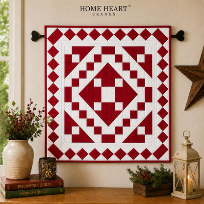 Diamond Chain Quilt Table Topper Quilted Table Topper Handmade Patchwork Wallhanging quilt Centerpiece by Home Heart Brands (Made in India)