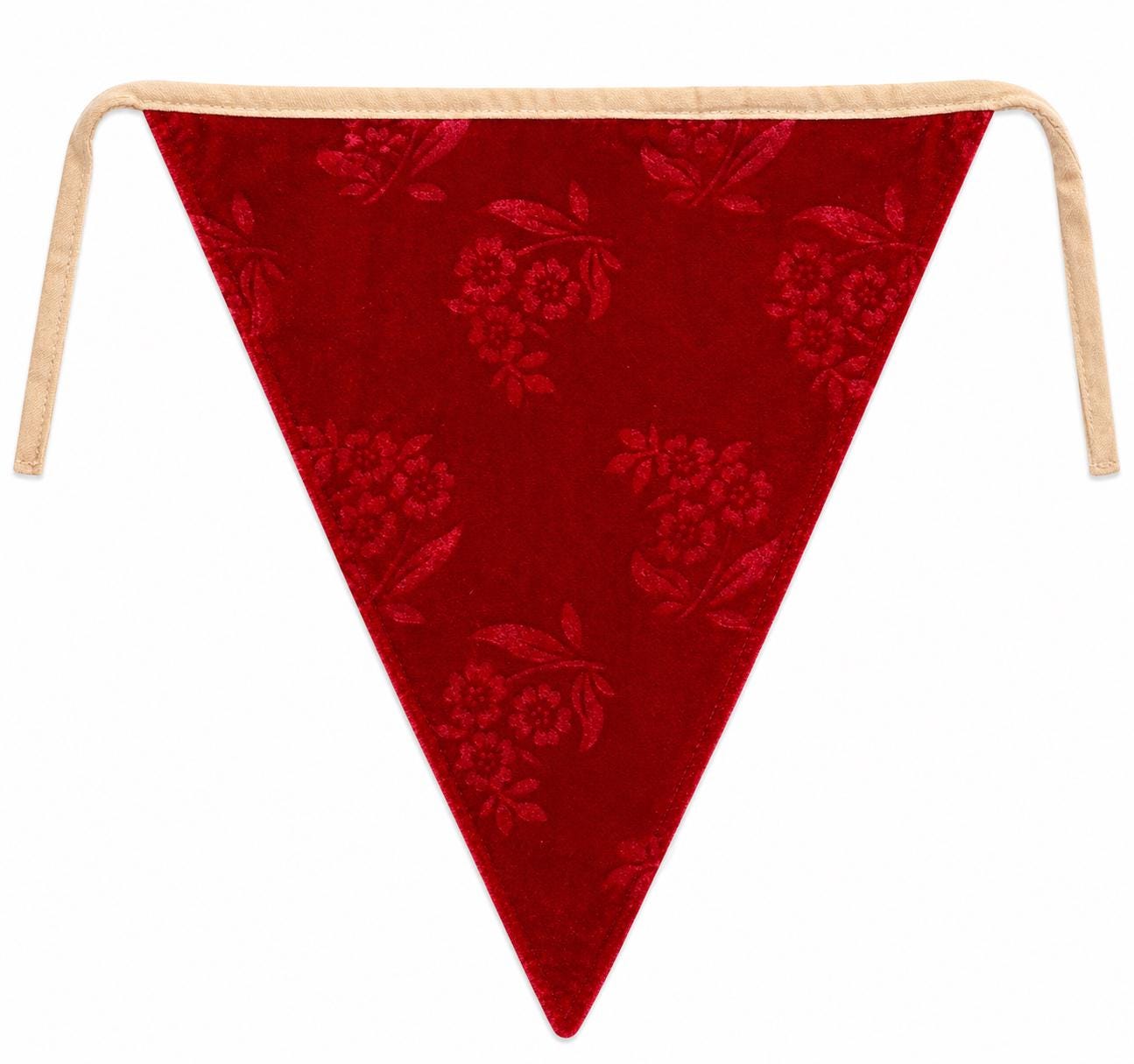 Christmas Velvet reversible Bunting Garland, Primitive Farmhouse Pennant Banner, Red Green Holiday Decor by HOME HEART Brands Made in India