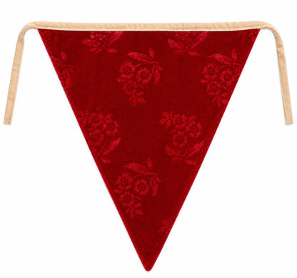Christmas Velvet reversible Bunting Garland, Primitive Farmhouse Pennant Banner, Red Green Holiday Decor by HOME HEART Brands Made in India