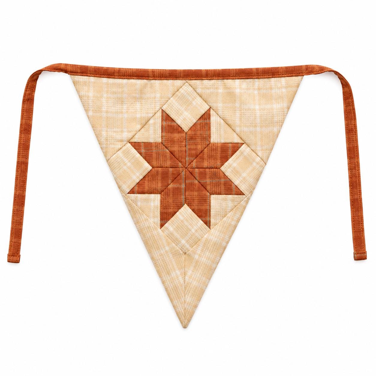Primitive Autumn Patchwork Bunting Garland, Farmhouse Fall Pennant Banner, Rustic Thanksgiving Decor by HOME HEART Brands (Made in India)