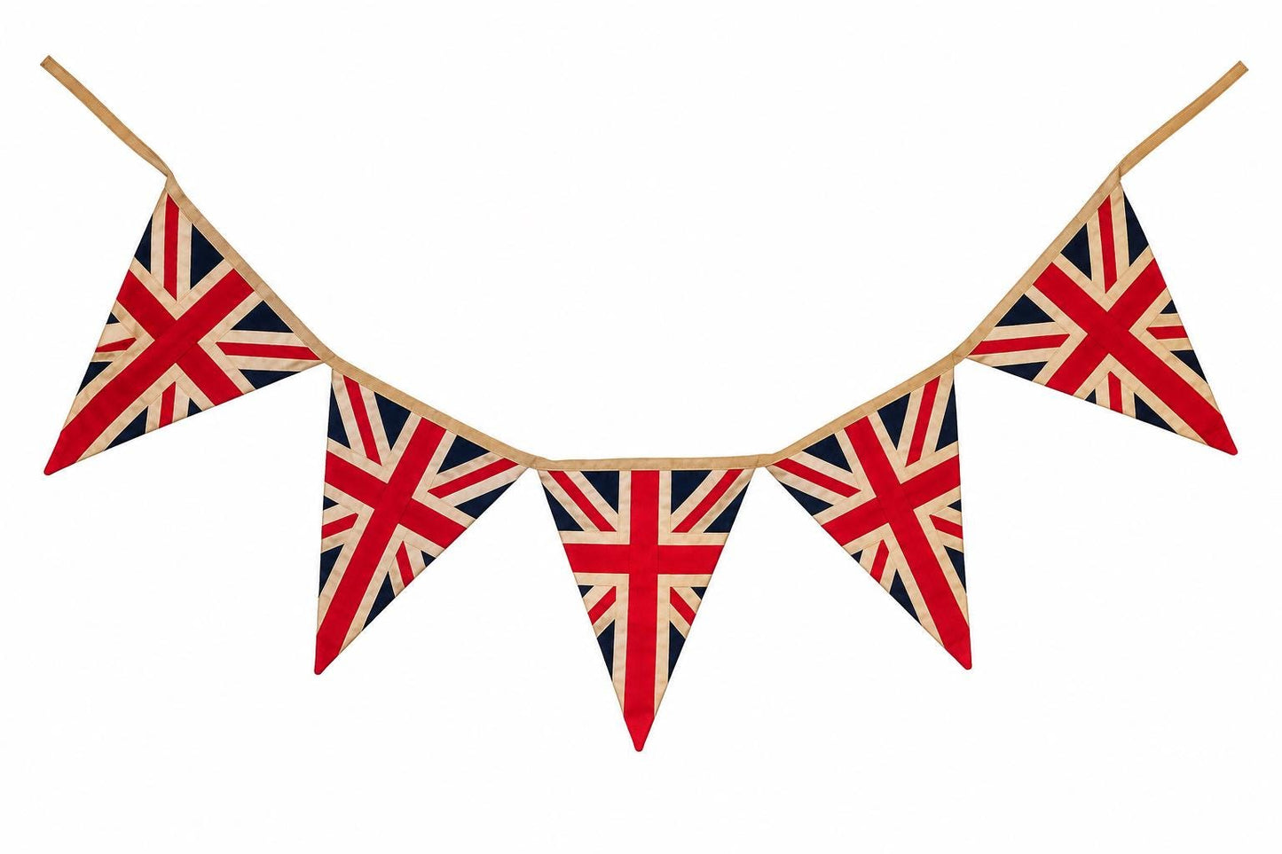 Primitive Union Jack Bunting Garland, British Patriotic Pennant Banner, Farmhouse Party Handmade by HOME HEART Brands (Made in India)
