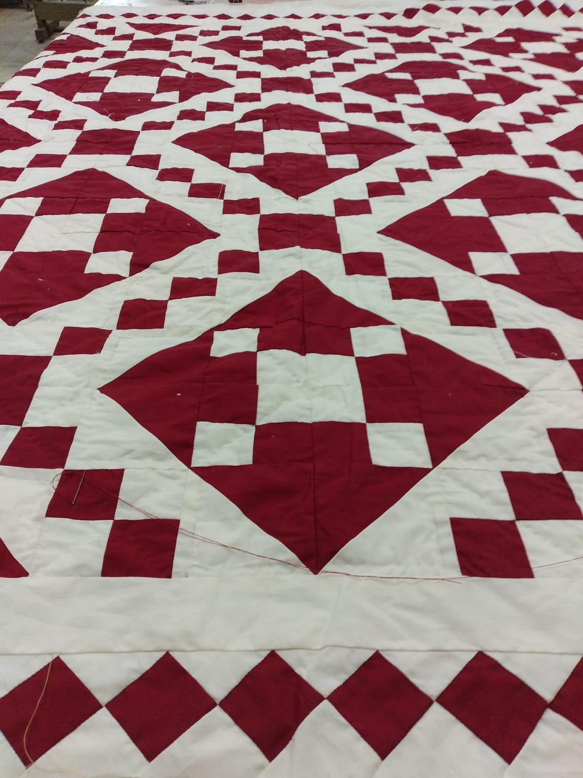 Diamond Chain Quilt Wall Hanging | Handmade Cotton Patchwork | Farmhouse Wall Decor | Baby Quilt | Throw Blanket by HOME HEART Brands