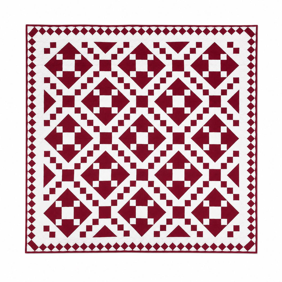 Diamond Chain Quilt Wall Hanging | Handmade Cotton Patchwork | Farmhouse Wall Decor | Baby Quilt | Throw Blanket by HOME HEART Brands
