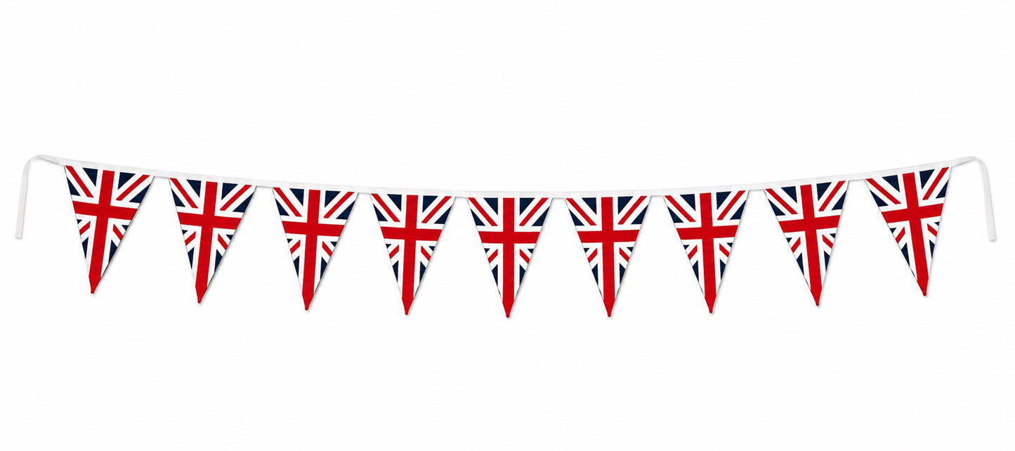 Primitive Union Jack Bunting Garland, British Flag Fabric Pennant Banner, Handmade decor Cotton Bunting by HOME HEART Brands (Made in India)