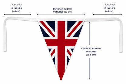 Primitive Union Jack Bunting Garland, British Flag Fabric Pennant Banner, Handmade decor Cotton Bunting by HOME HEART Brands (Made in India)