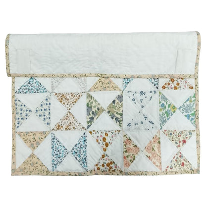 English Garden Pinwheel Heirloom Baby Quilt Handmade 100% Cotton Floral Patchwork Crib Quilt Fine Hand Quilted Nursery Blanket By HOME HEART
