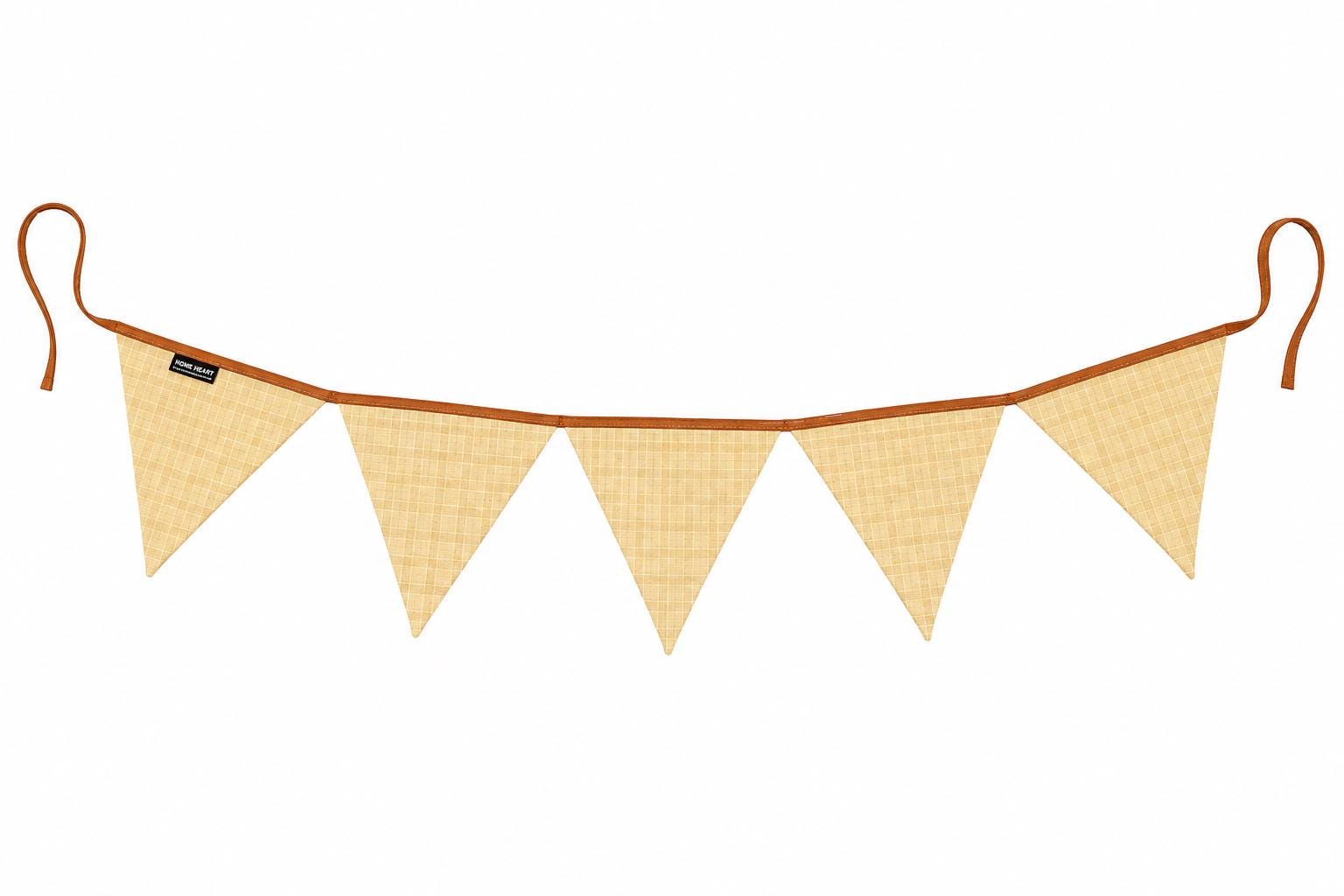 Fall Pumpkin Bunting Banner Plaid Fabric Pennant Garland, Rustic Autumn Thanksgiving Harvest Decoration by HOME HEART Brands (Made in India)