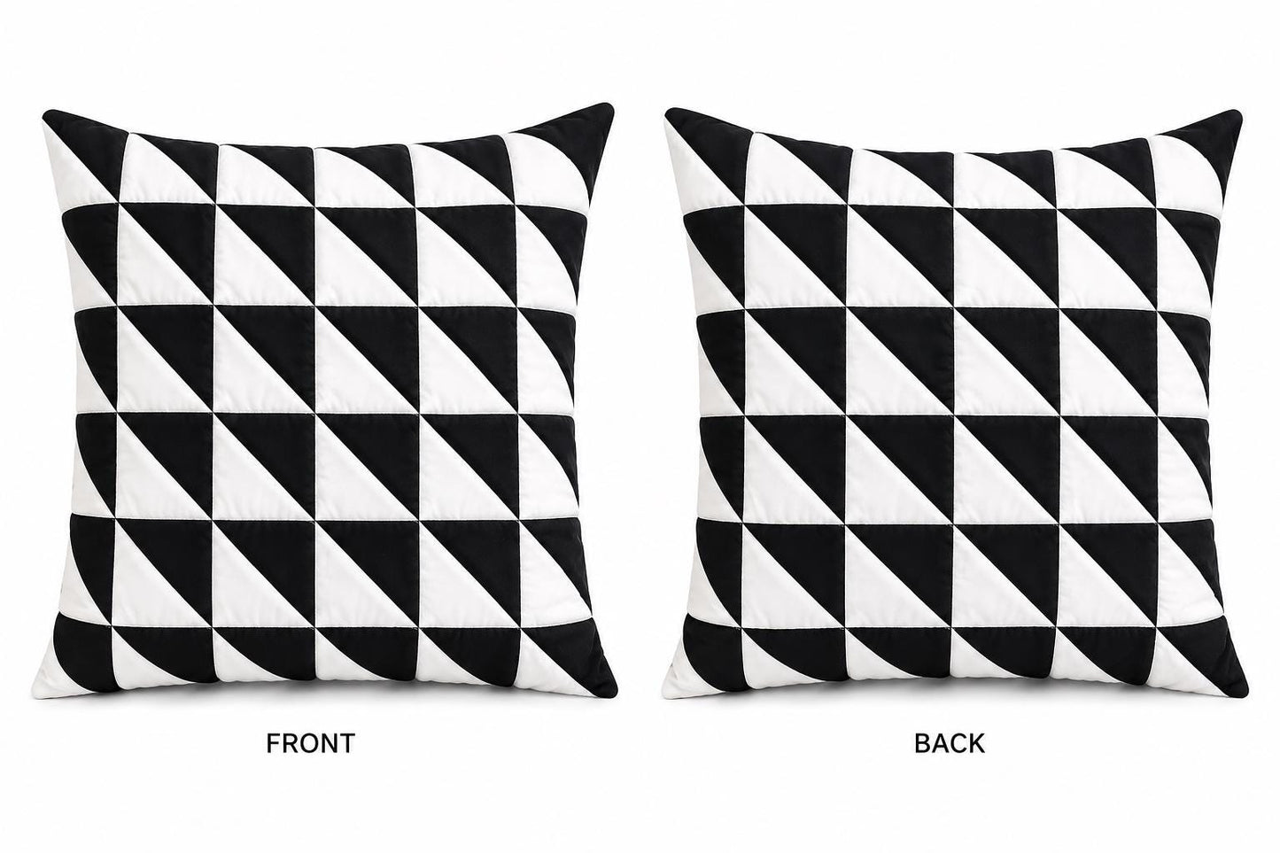 Flying Geese Quilt Pillow Cover Double Sided Patchwork Cushion Handmade Cotton Throw Pillow Farmhouse Decor by HOME HEART (made in India)
