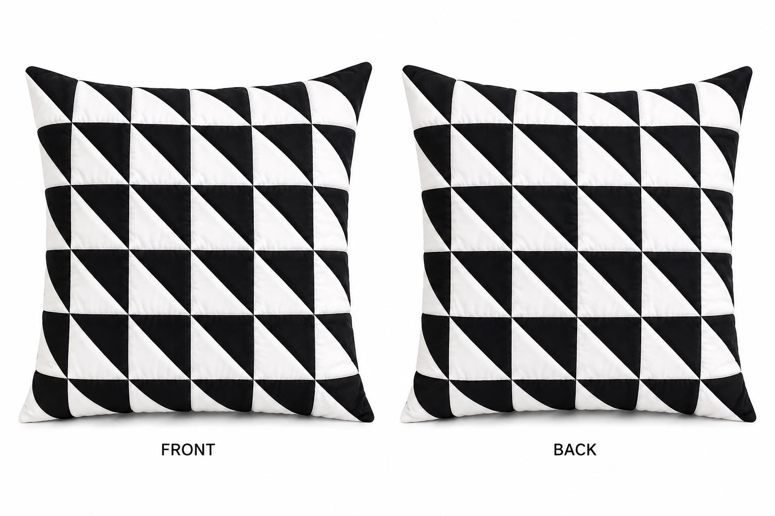 Flying Geese Quilt Pillow Cover Double Sided Patchwork Cushion Handmade Cotton Throw Pillow Farmhouse Decor by HOME HEART (made in India)